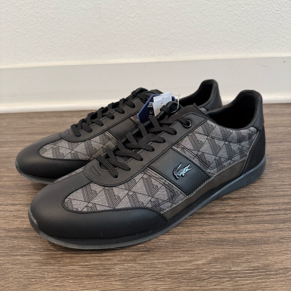 Lacoste Chaymon 125 2 CMA Mens Black Suede Lifestyle Sneakers Shoes Sz 10, 12 - Picture 2 of 5